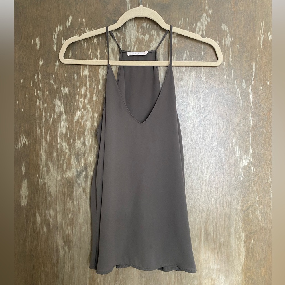 Green Sleeveless V-Neck Top